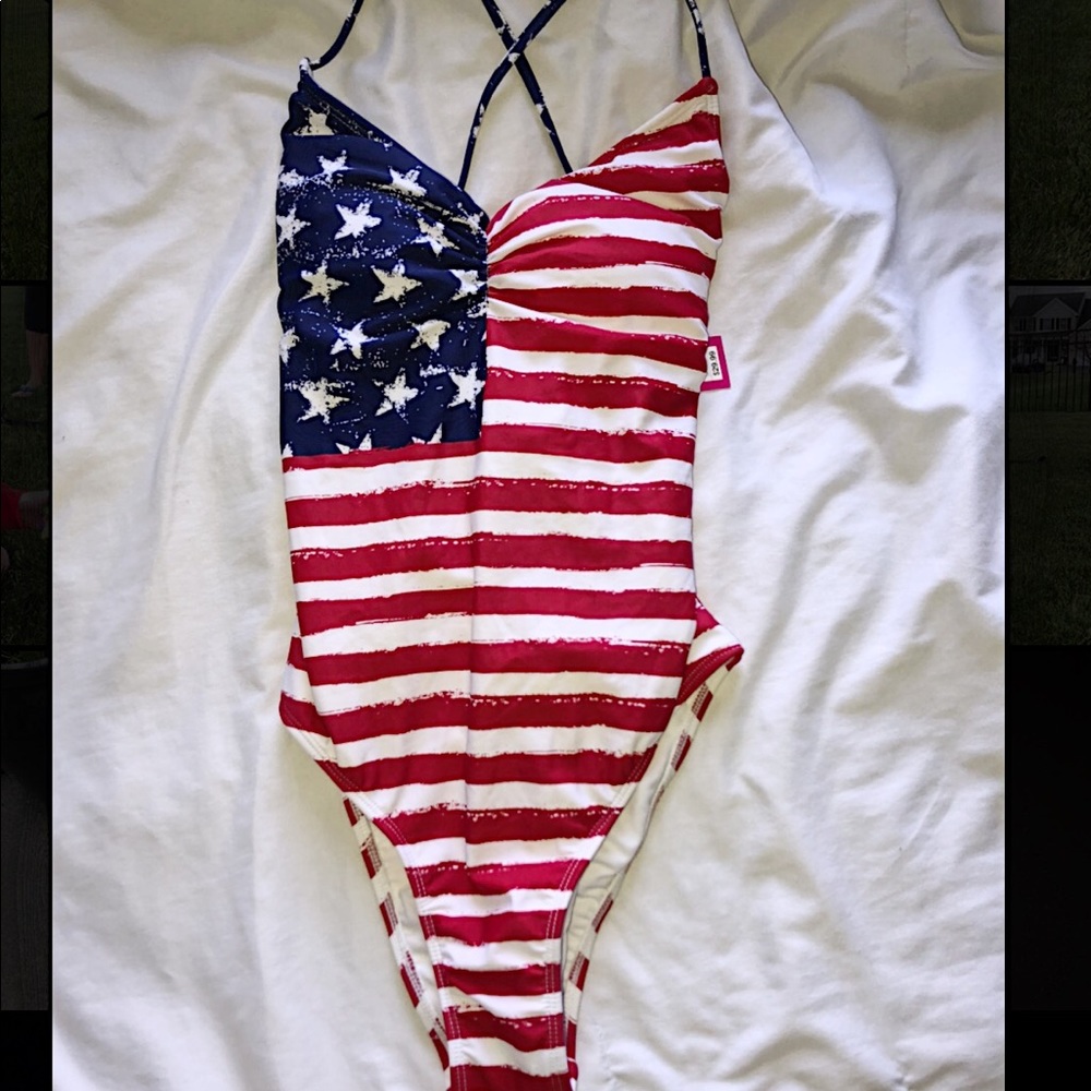 american flag one piece bathing suit